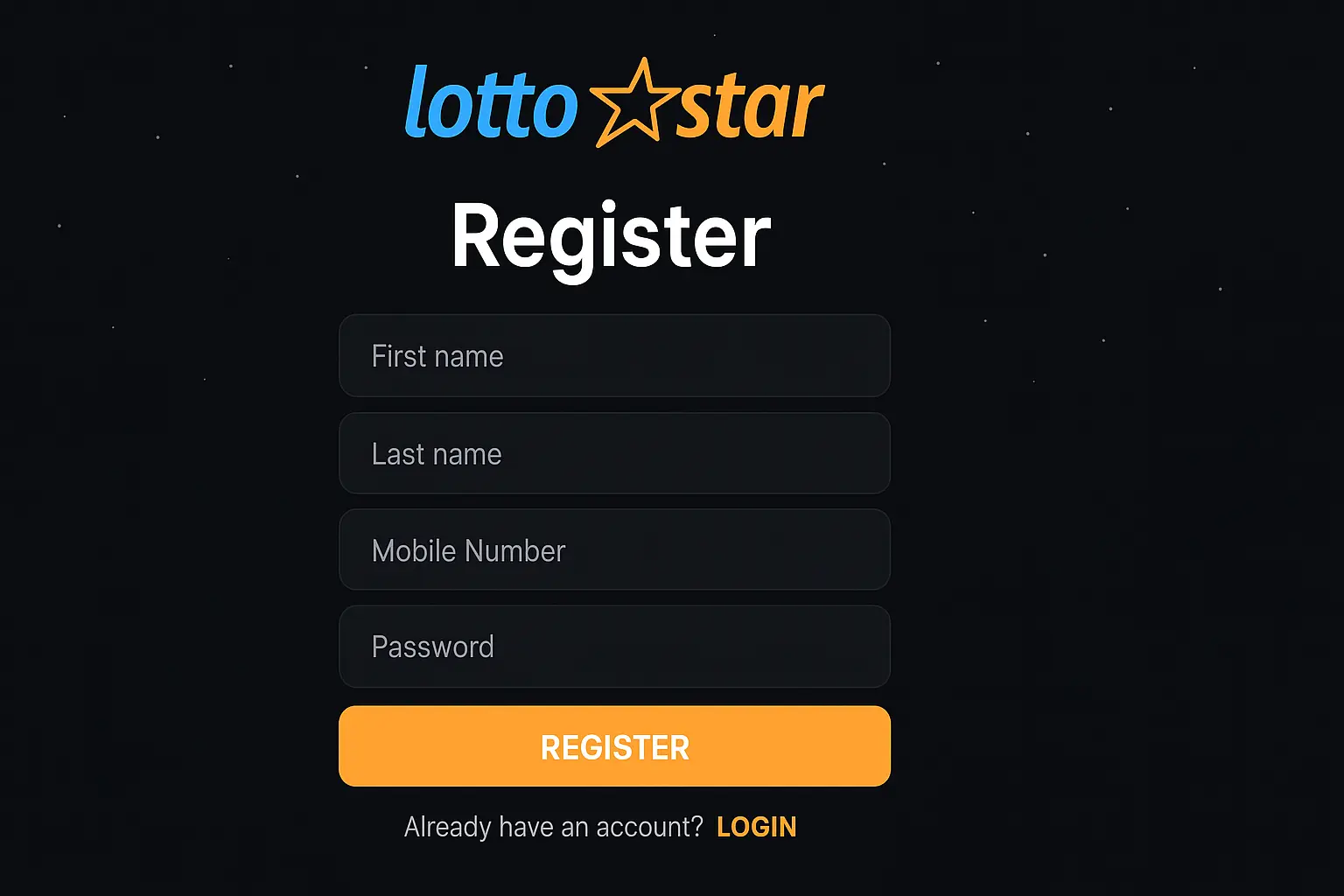 Registration: create your account