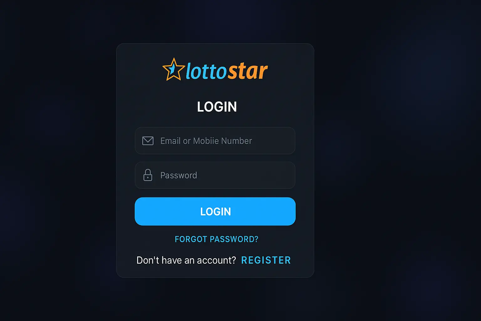 LottoStar login & account access