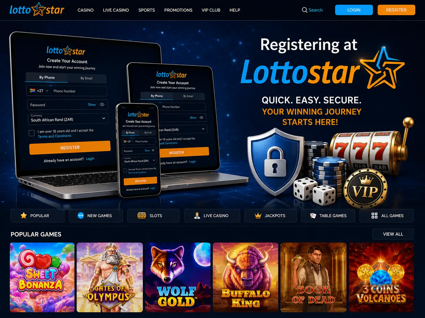 Registering at Lottostar